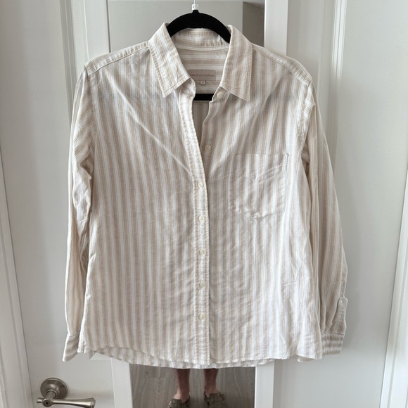 Sarah Alexandra Striped Button-Down Shirt - Size 10 - Picture 1 of 4